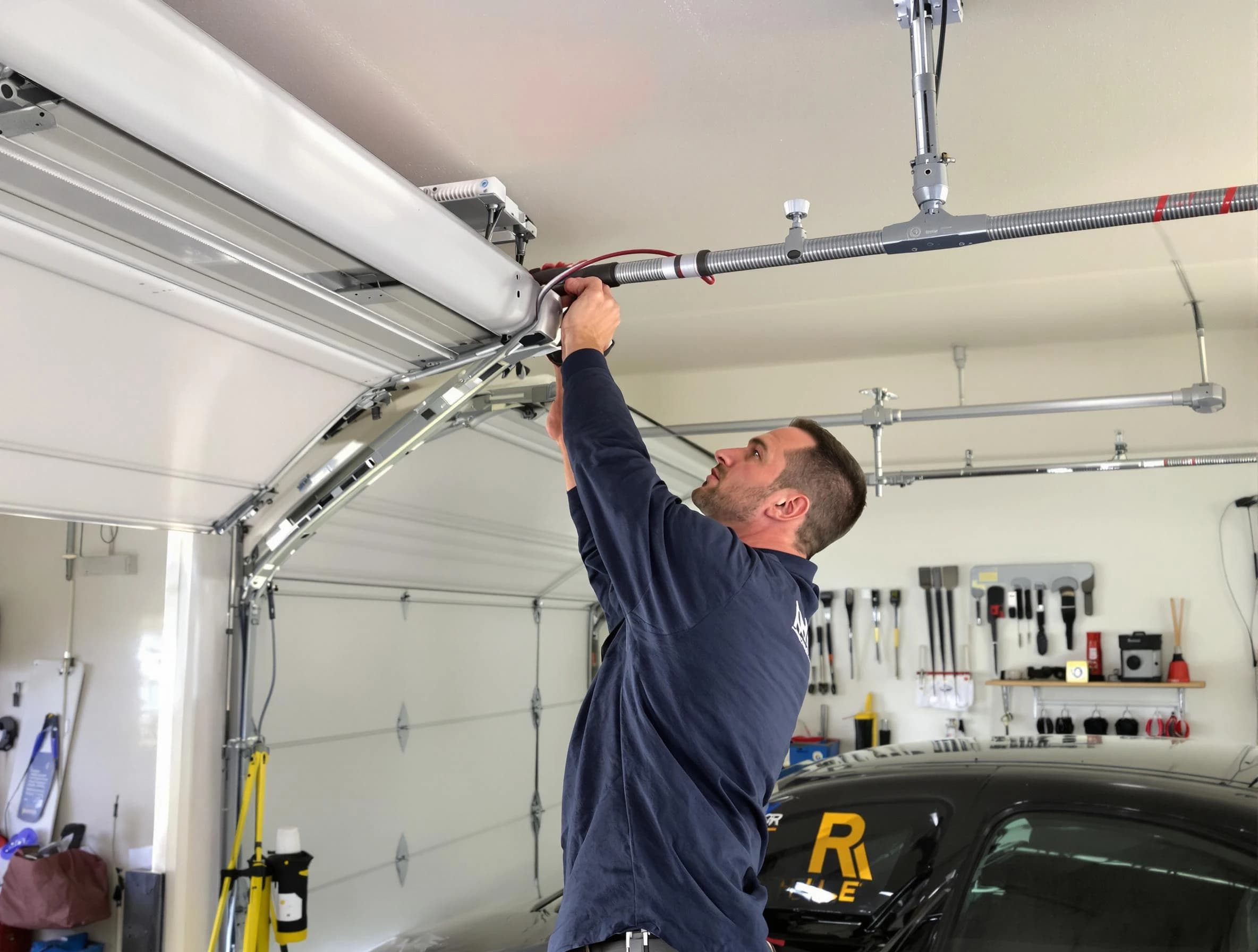 Buffalo Grove Garage Door Repair technician performing garage door cable repair in Buffalo Grove
