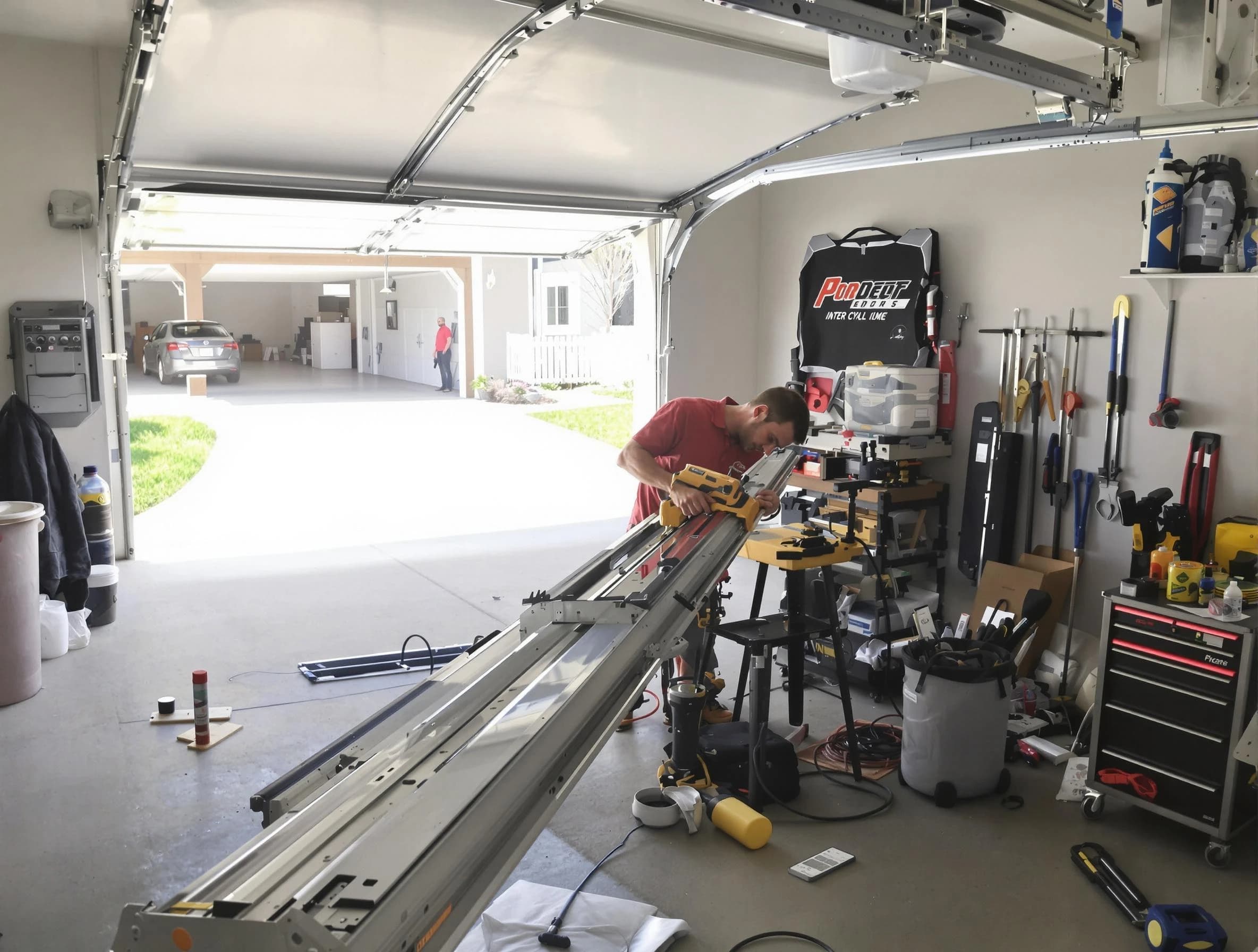 Buffalo Grove Garage Door Repair expert performing track repair in Buffalo Grove