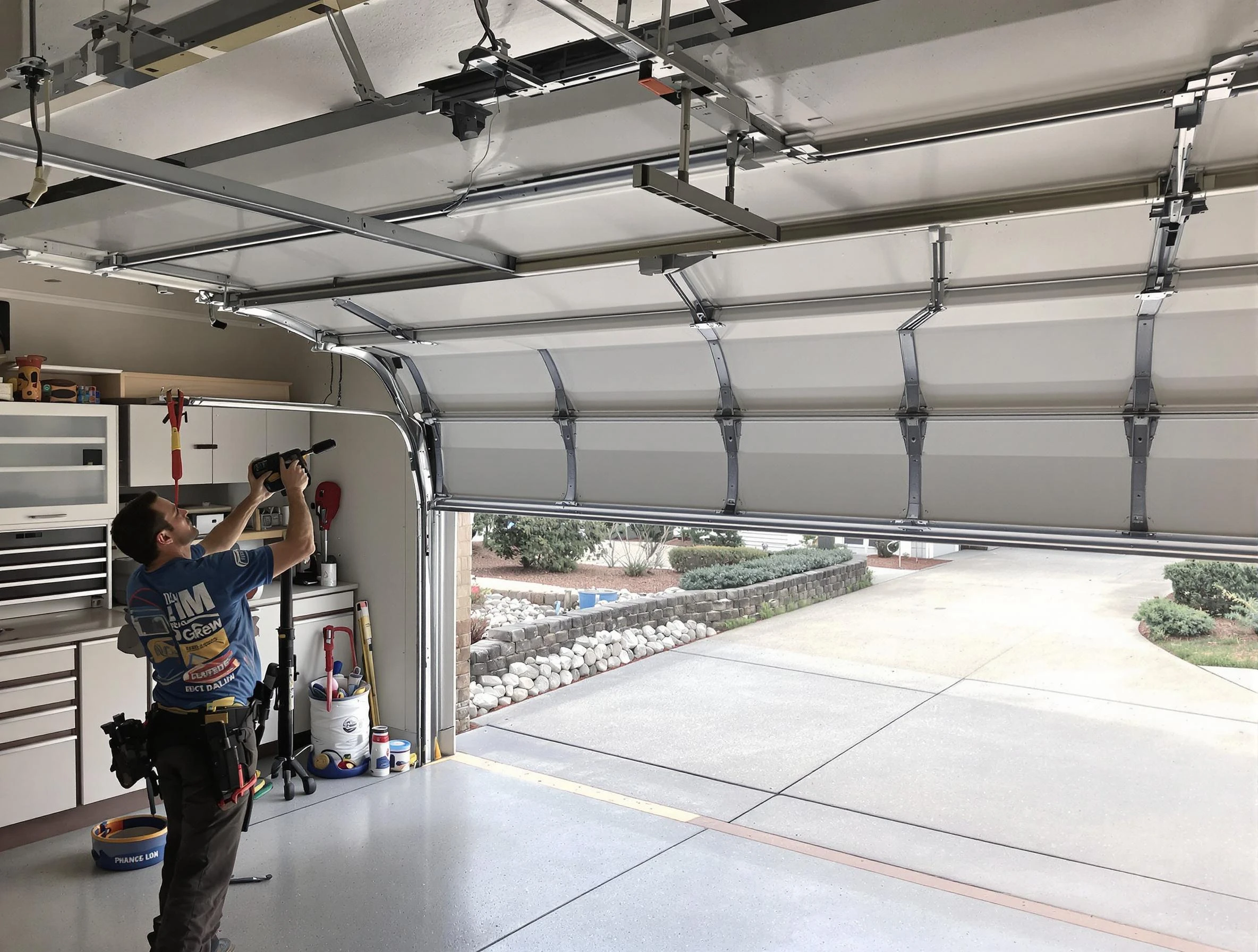 Garage door track repair service by Buffalo Grove Garage Door Repair in Buffalo Grove